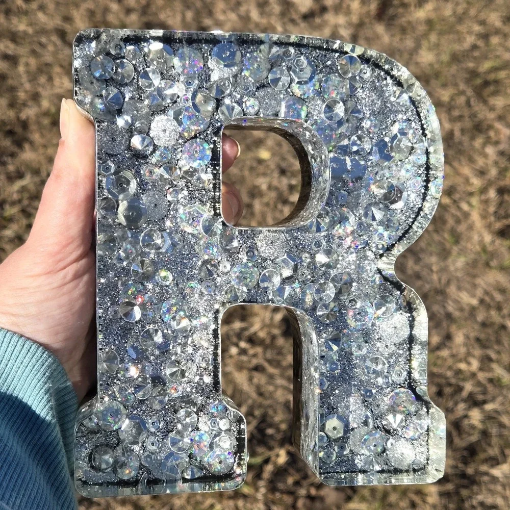 Handmade Resin BAR Sign Sparkle Glitter Decor Heavy Statement Piece‎
